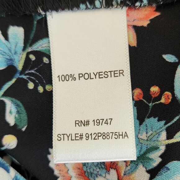 Counterparts Black Floral Blouse Size Medium Floral Peasant Blouse - Picture 7 of 9